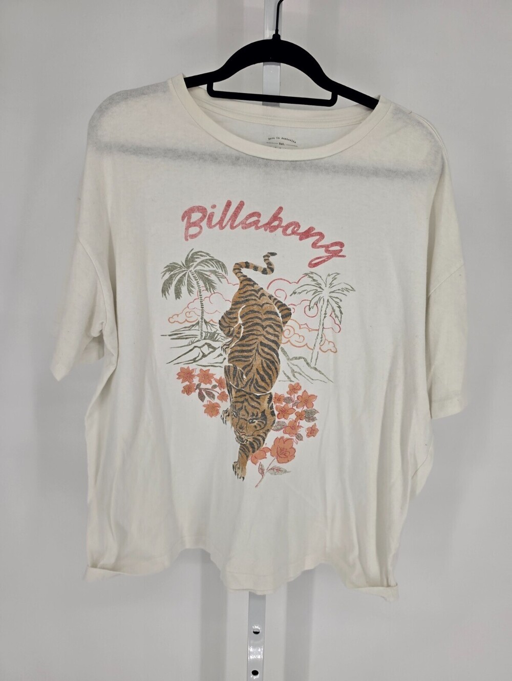 Billabong Womens Sz L Short Sleeve T Shirt Tiger Oriental Graphic Y2K